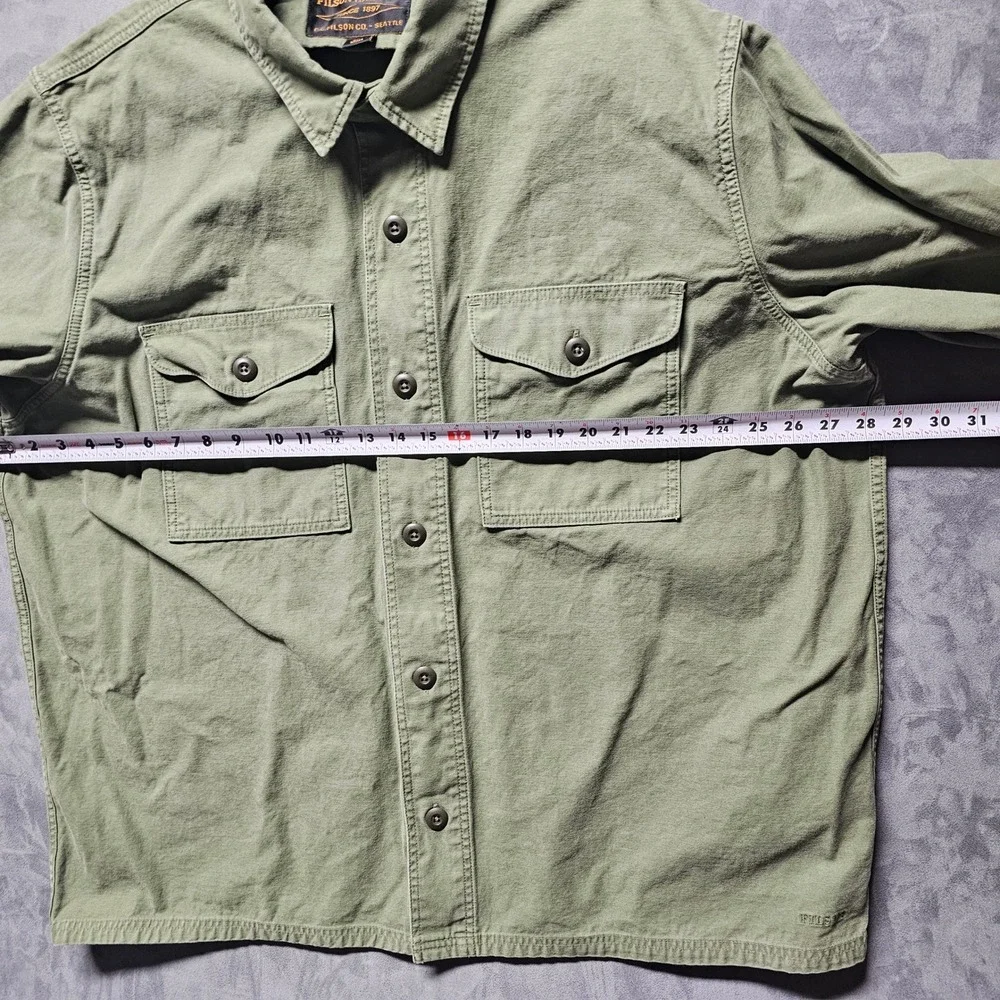 Filson Field Jac-Shirt Washed Fatigue Green Cotton Men's XXXL 20277936